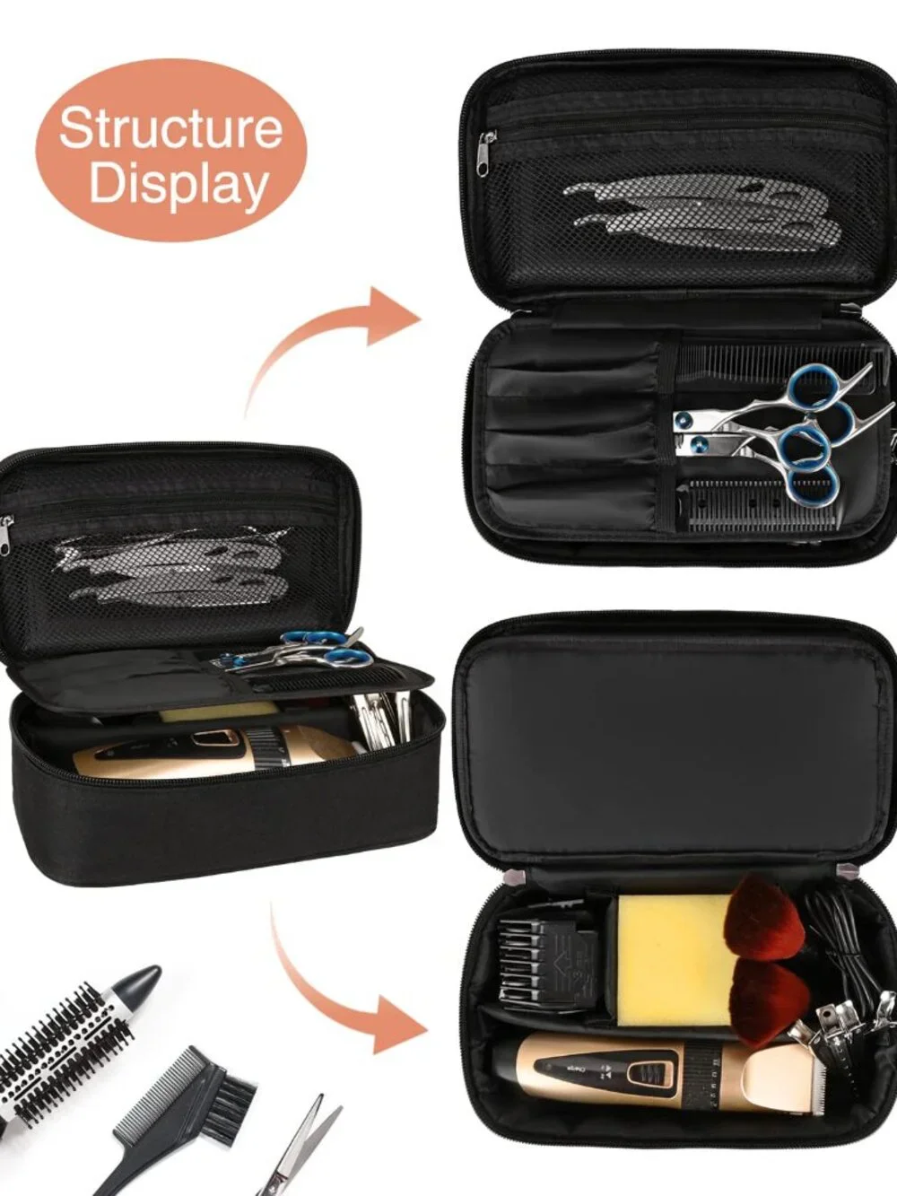 Barber Tool Bag, Hair Clipper Bag Hair Cutting Scissors Storage Bag Shaving Kits